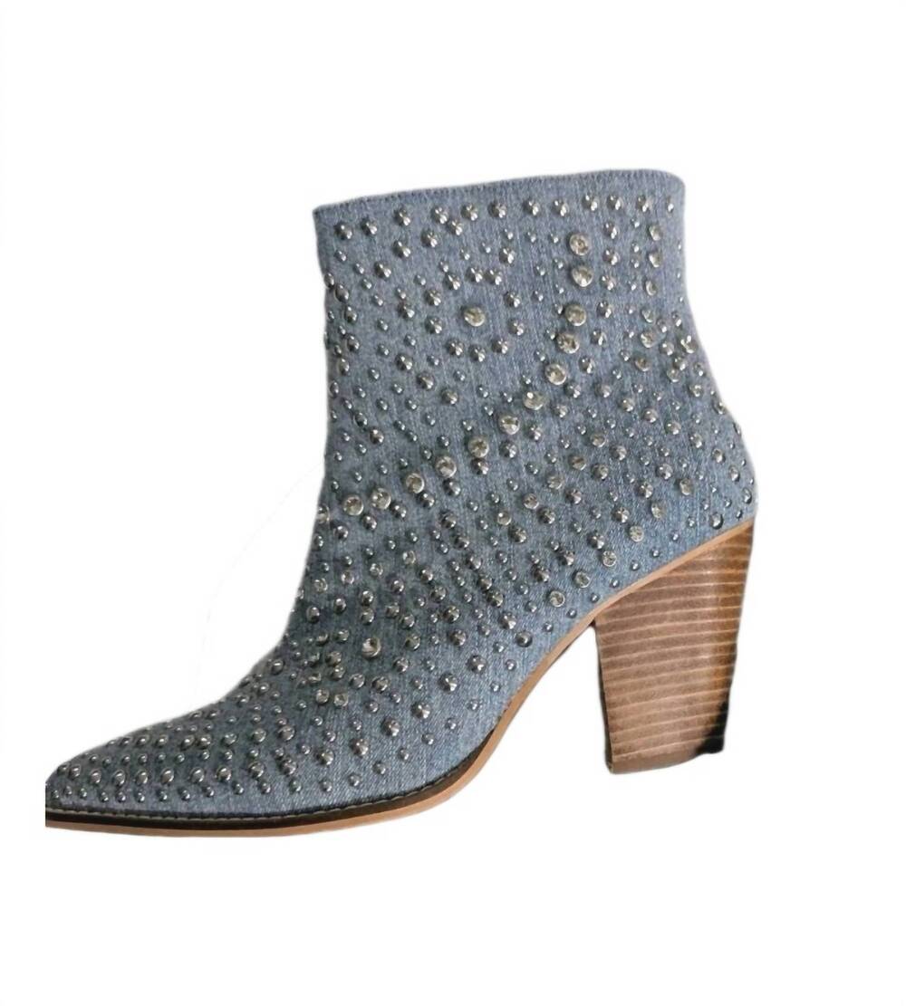 NEW HEY GIRL BY CORKYS women's line dance studded western boots in blue denim
